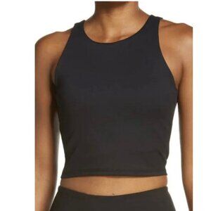 Madewell MWL Form Racerback Crop Top Black Sz XXS Womens Built in Bra